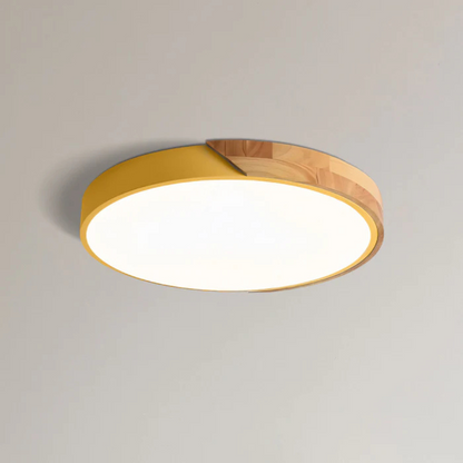 Scandinavische LED Plafondlamp met Hout – Stijlvolle Plafonnière voor Sfeervolle Verlichting