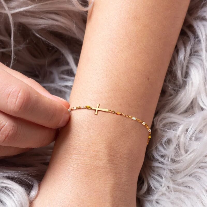 Verstelbare Kruisarmband voor Vriendschap & Geloof – Zilver of Goud – Geschenkdoos Optie