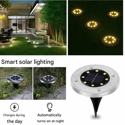SolarGlow Grondspot op Zonne-energie – RVS, Warm Licht, IP65