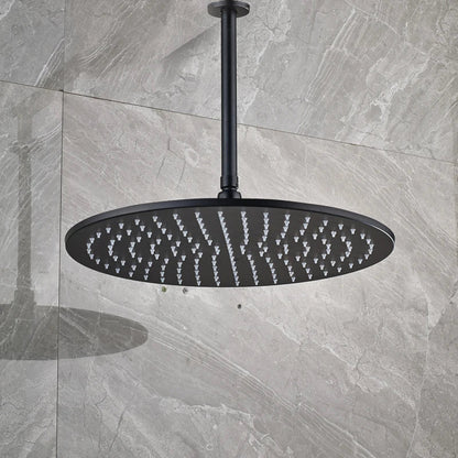 VoordeelPaleis® Inbouw Doucheset Malaga Blackline Premium Plus 2 weg 16 inch 40 cm regendouche rond-rechthoek mat zwart