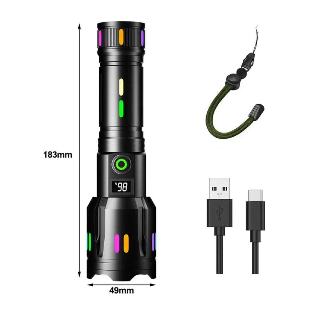 Militaire Zaklamp – 9000 Lumen LED Zaklamp voor Outdoor Gebruik en Noodgevallen