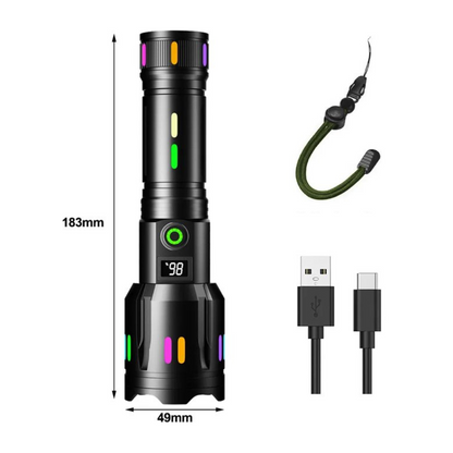 Militaire Zaklamp – 9000 Lumen LED Zaklamp voor Outdoor Gebruik en Noodgevallen