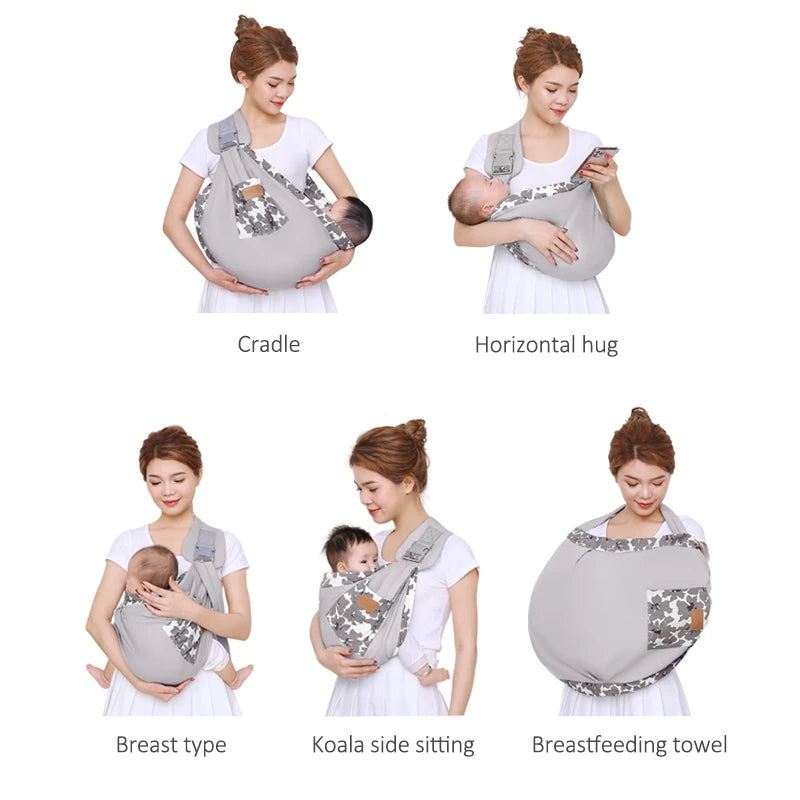 Comfortabele Babysling met Ademend Materiaal – Ondersteunt Rug en Nek – Voor Pasgeborenen en Peuters