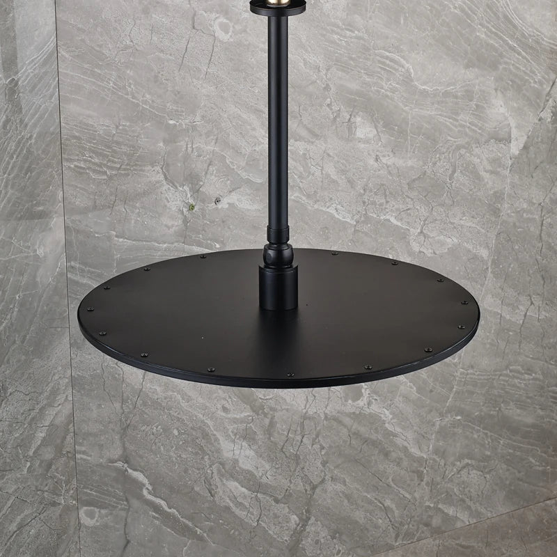 VoordeelPaleis® Inbouw Doucheset Malaga Blackline Premium Plus 2 weg 16 inch 40 cm regendouche rond-rechthoek mat zwart