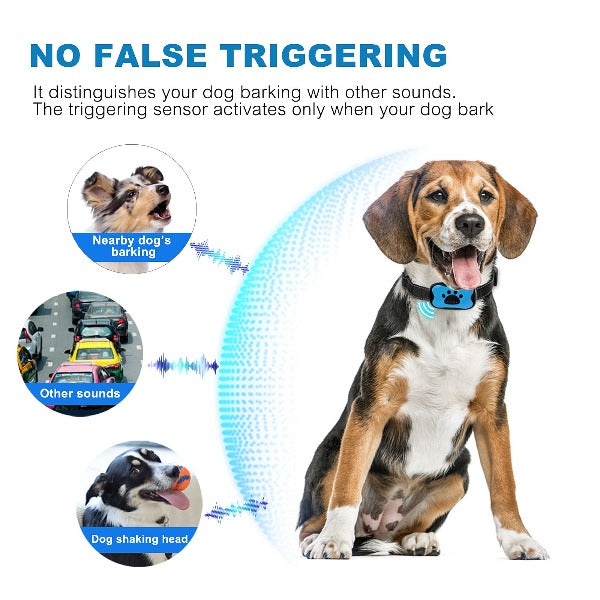 Pijnloze Anti-Blaf Halsband – Trillingen & Ultrasoon voor Honden