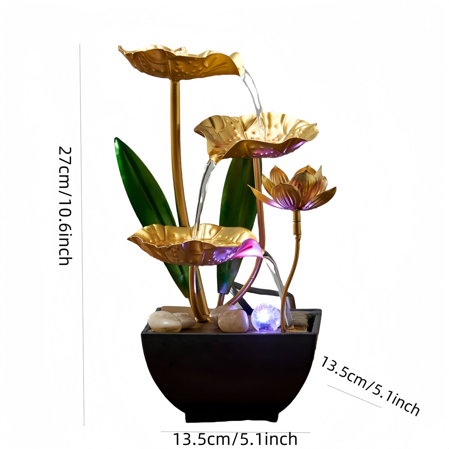 Lotus Binnenfontein met LED-verlichting – Rustgevend Watereffect voor Ontspanning
