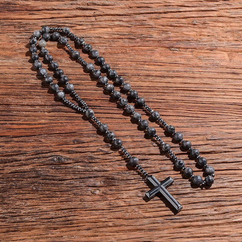 Orion Spirituele Ketting met Tijgeroog & Lapis Lazuli – Heren Rozenkrans