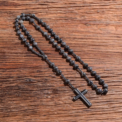 Orion Spirituele Ketting met Tijgeroog & Lapis Lazuli – Heren Rozenkrans