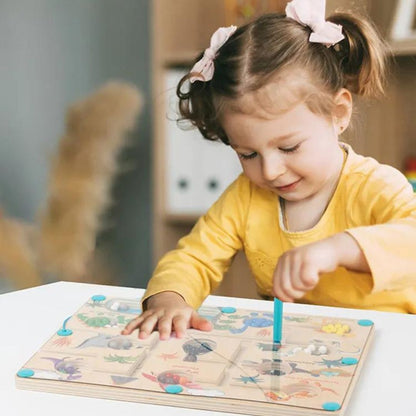 Magnetisch Dinosaurus Labyrint – Educatief Speelgoed, Fijne Motoriek, Kleur- en Teltijd