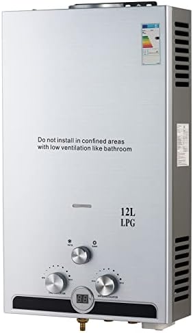 VoordeelPaleis LPG Geiser 8 tot 18L – Tankloze Gasboiler met LED Display | Instant Warm Water | CE-gekeurde Doorstroom Verwarmer voor Propaan & Butaan