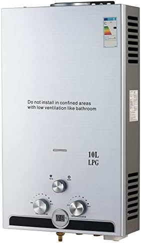 VoordeelPaleis LPG Geiser 8 tot 18L – Tankloze Gasboiler met LED Display | Instant Warm Water | CE-gekeurde Doorstroom Verwarmer voor Propaan & Butaan