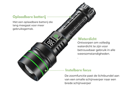LED Zaklamp - Zoombaar tot 3 KM & Extreem Helder voor Avonturen