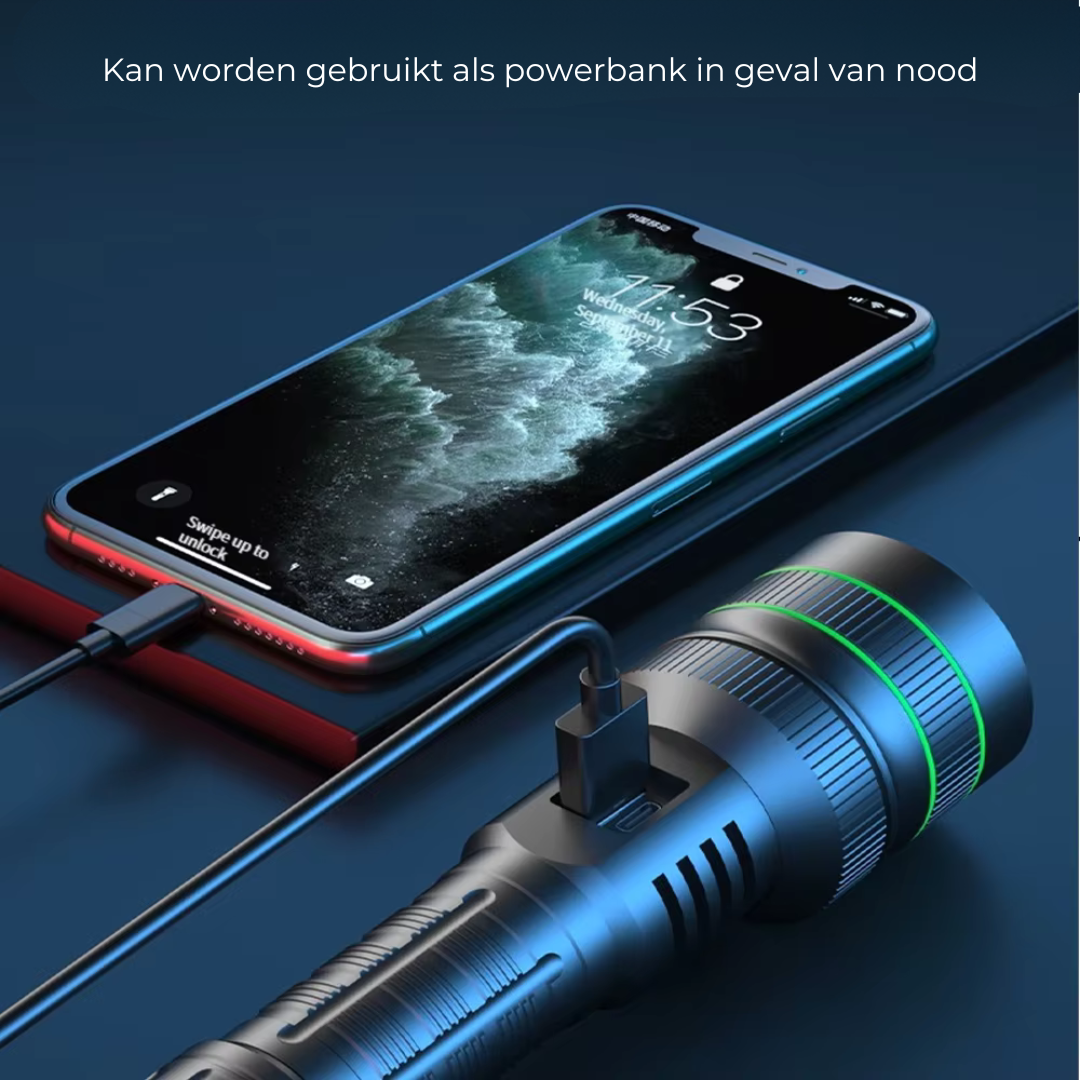 LED Zaklamp - Zoombaar tot 3 KM & Extreem Helder voor Avonturen