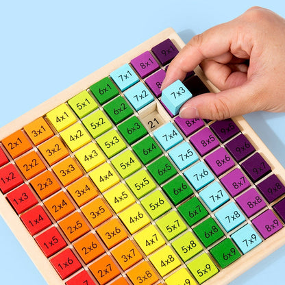 Houten Vermenigvuldigingstafel – Educatief Speelbord met 81 Blokken – Veilig en Duurzaam Educatief Speelgoed