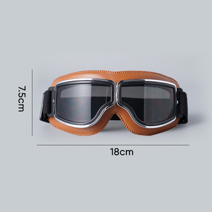 RoadRider | Vintage Motorbril met Verwisselbare Lenzen en Comfortpadding