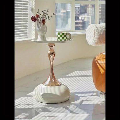 Moderne Zijkast met Keramische Basis en Metalen Voet – 55 cm Hoog