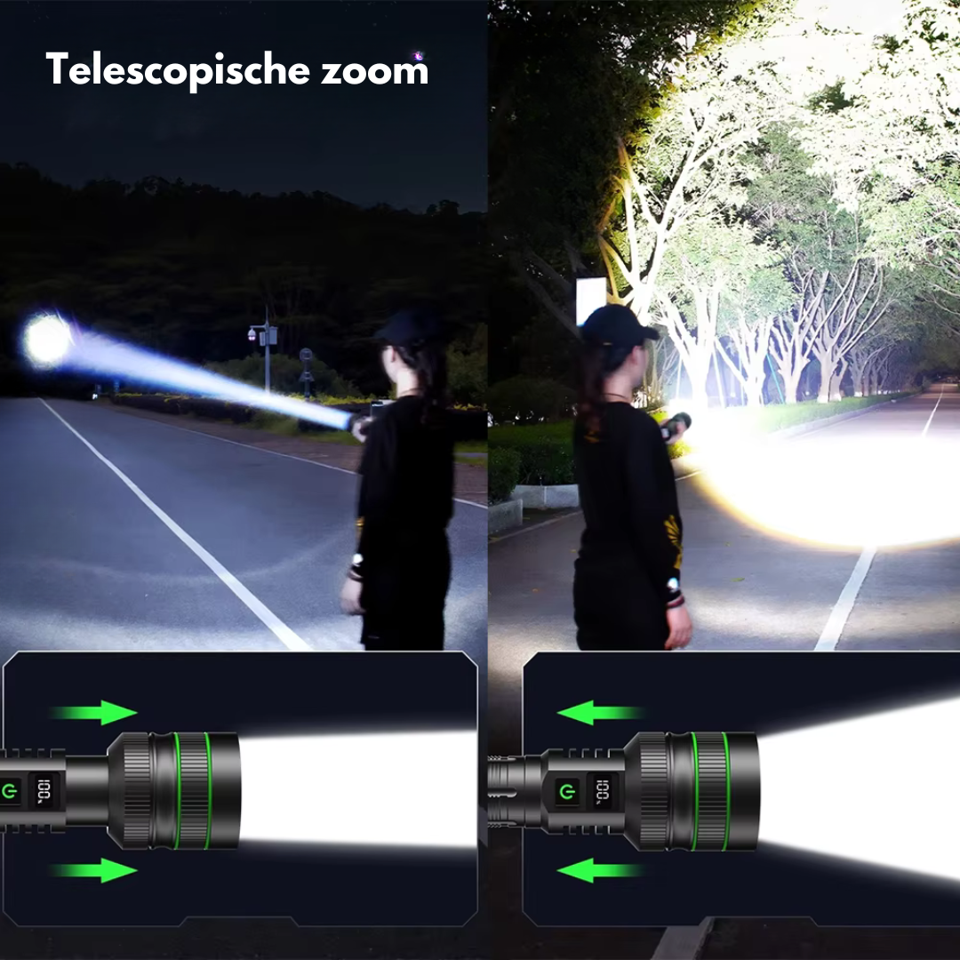 LED Zaklamp - Zoombaar tot 3 KM & Extreem Helder voor Avonturen
