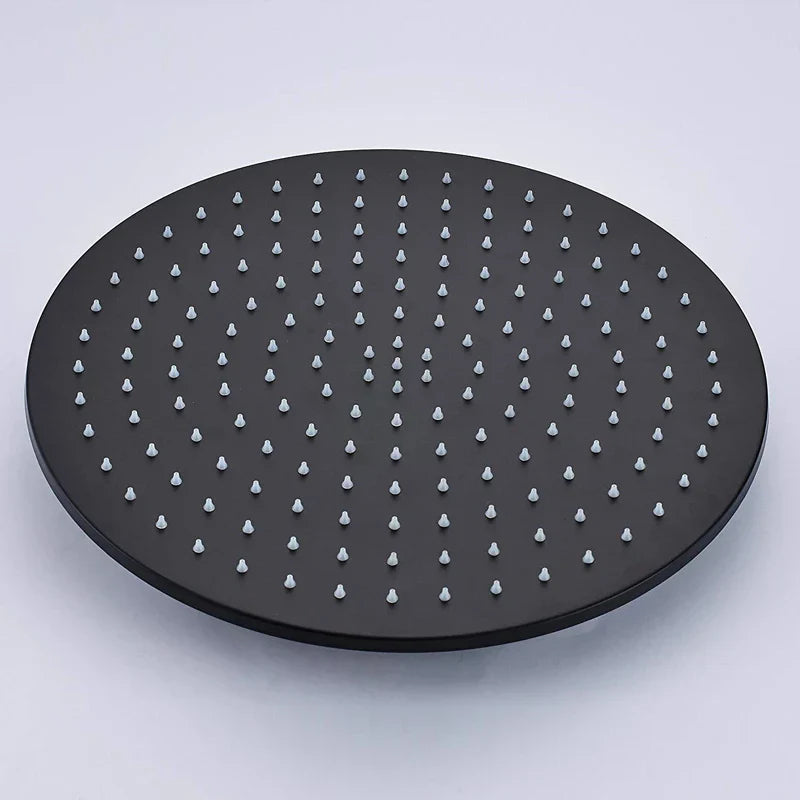 VoordeelPaleis® Inbouw Doucheset Malaga Blackline Premium Plus 2 weg 16 inch 40 cm regendouche rond-rechthoek mat zwart