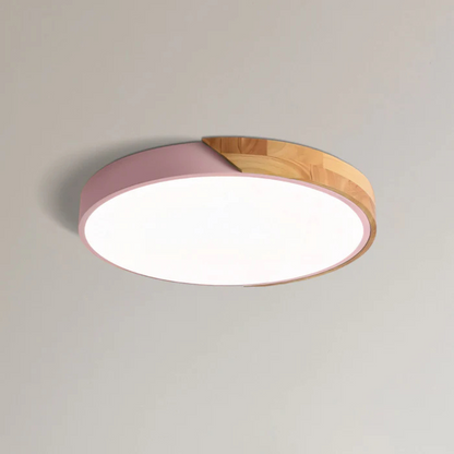 Scandinavische LED Plafondlamp met Hout – Stijlvolle Plafonnière voor Sfeervolle Verlichting