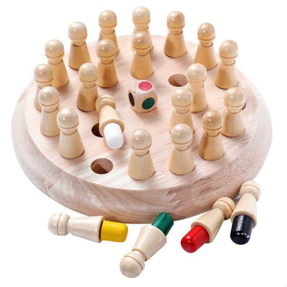 Geheugenspel – Houten Spel met Kleurrijke Speelstenen, Bevorderd Geheugen en Probleemoplossend Vermogen