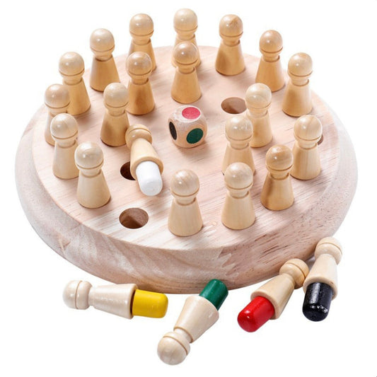 Geheugenspel – Houten Spel met Kleurrijke Speelstenen, Bevorderd Geheugen en Probleemoplossend Vermogen
