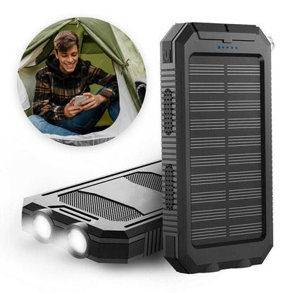 SunVault – Draagbare Zonne-Powerbank 500.000mAh met Zaklamp & Waterdichte Behuizing