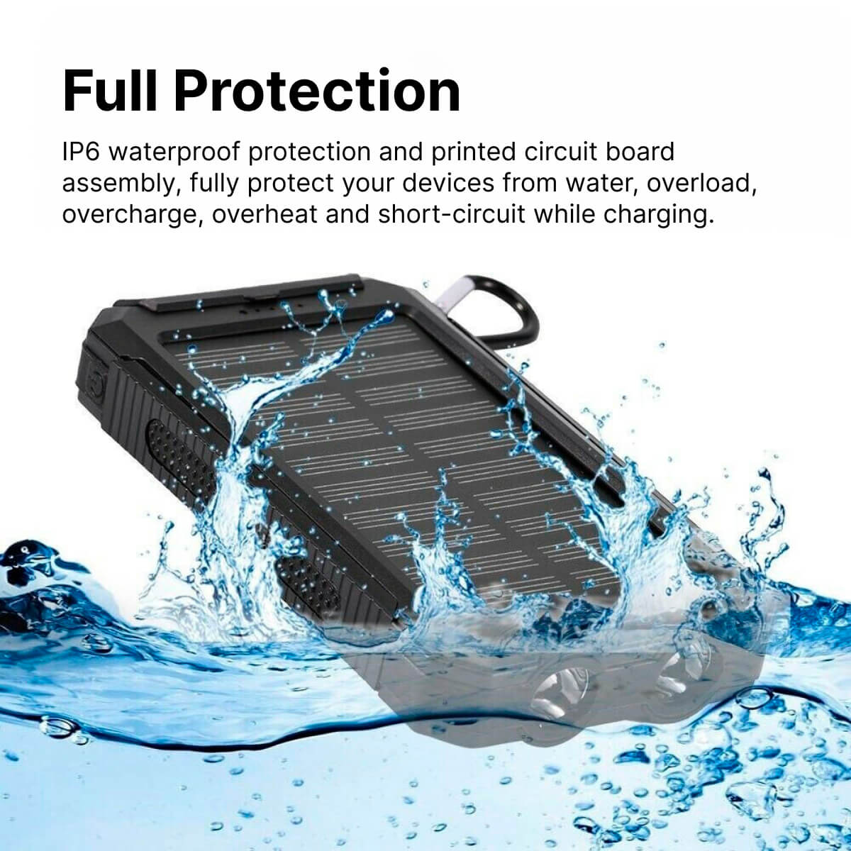SunVault – Draagbare Zonne-Powerbank 500.000mAh met Zaklamp & Waterdichte Behuizing