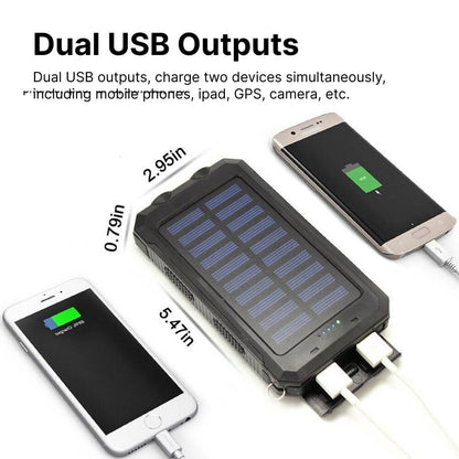 SunVault – Draagbare Zonne-Powerbank 500.000mAh met Zaklamp & Waterdichte Behuizing