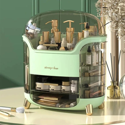 Luxe Transparante Make-up Organizer met Draaideuren en Lades