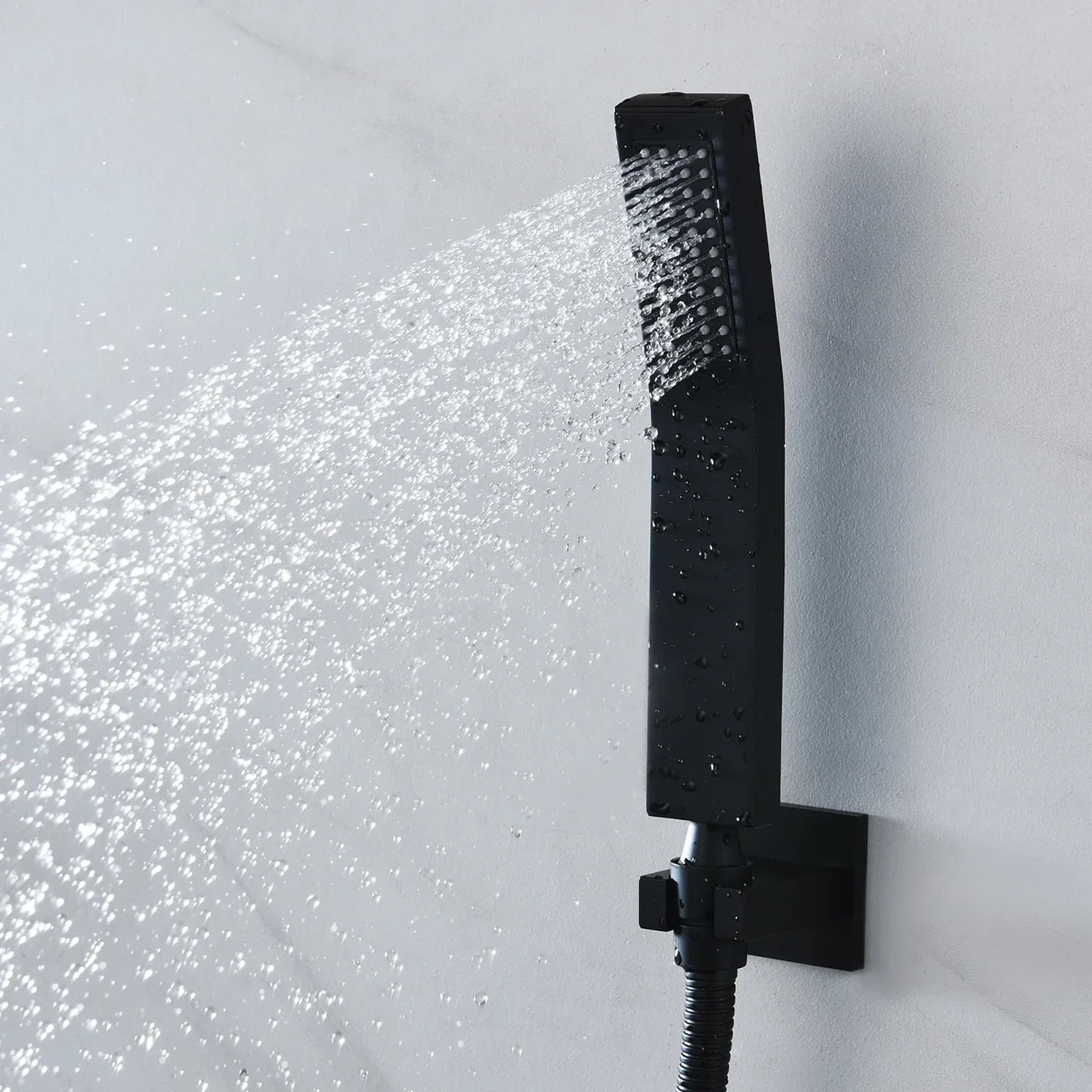 VoordeelPaleis® AquaTherme Plafond Thermostatische Inbouw Regendouche Napels LED Mat Zwart