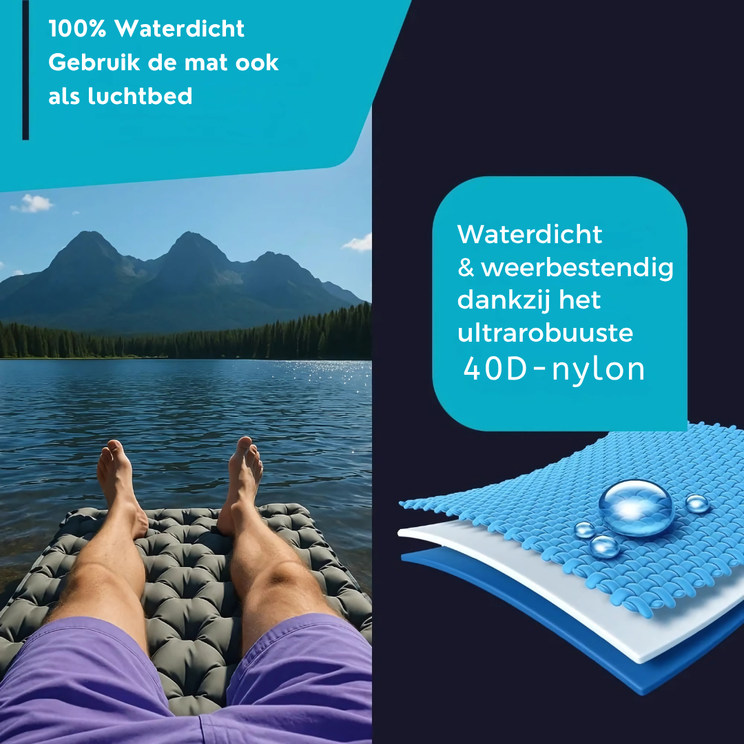 AirLite Zelfopblazend Slaapmatje – Lichtgewicht, Compact & 10 cm Dik Comfort