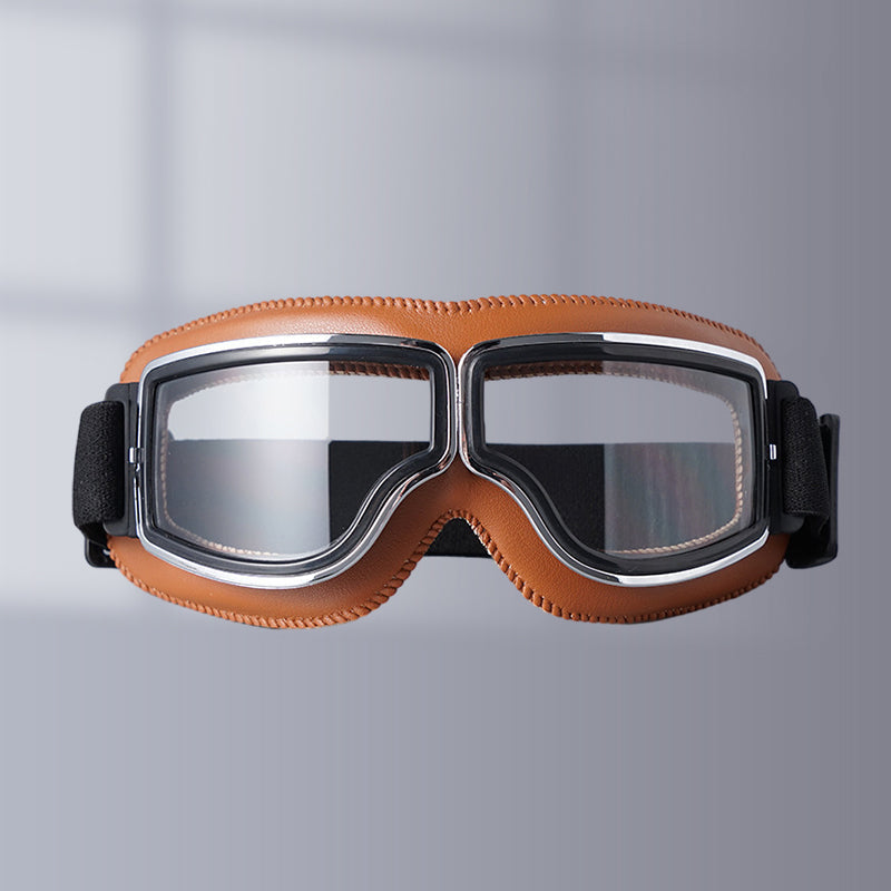 RoadRider | Vintage Motorbril met Verwisselbare Lenzen en Comfortpadding