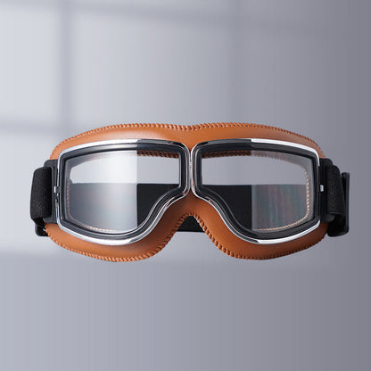 RoadRider | Vintage Motorbril met Verwisselbare Lenzen en Comfortpadding