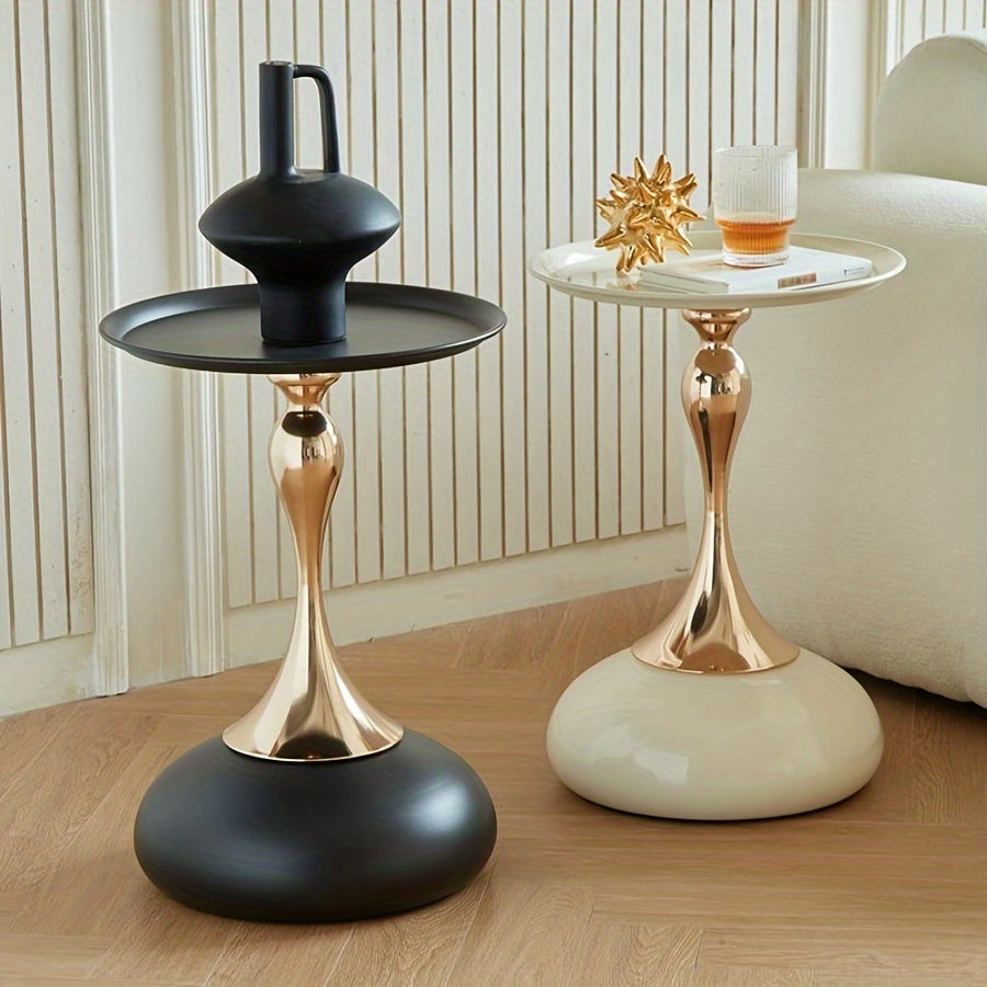 Moderne Zijkast met Keramische Basis en Metalen Voet – 55 cm Hoog