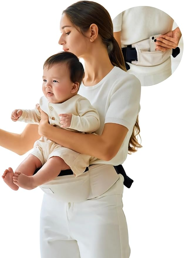 Draagzak Baby – Ergonomische Ondersteuning met Antislip Krukje – Voor Pasgeborenen tot Peuters