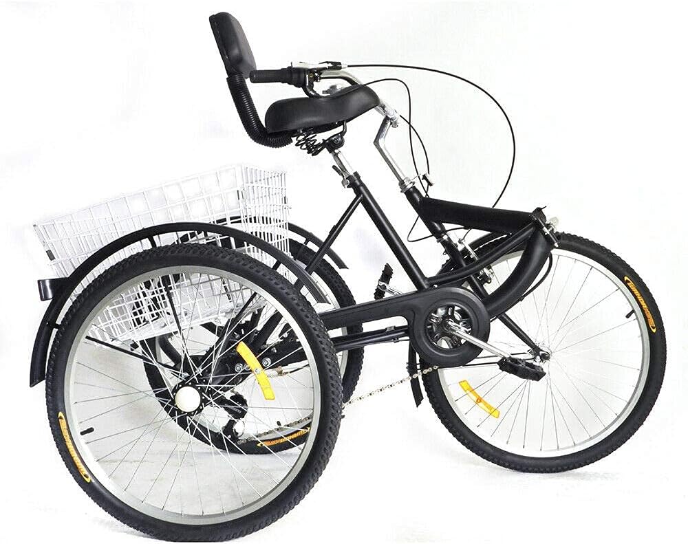 Opvouwbare 24 Inch Driewieler – 7 Versnellingen | Grote Mand & Aluminium Stuur | Comfortabel & Ruimtebesparend | Tot 120 kg