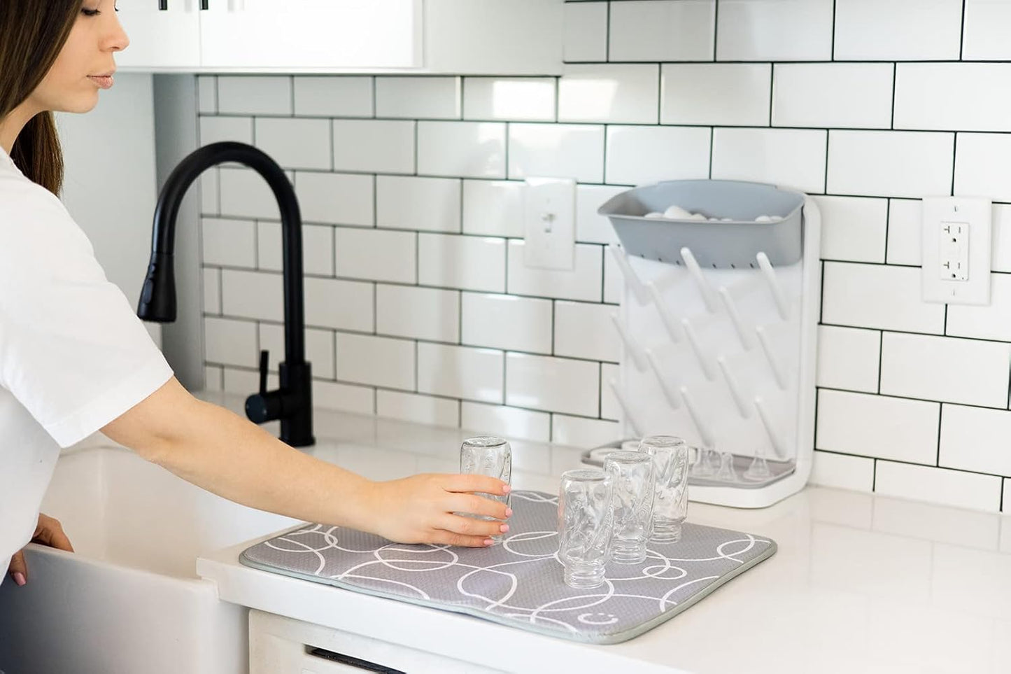 Flesdroogrek – Ruimtebesparend Ontwerp met Antislip Basis – Voor Babyflessen en Accessoires