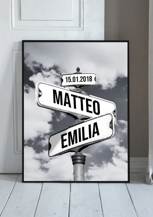 Persoonlijke Familieposter met Naam & Datum – Keuze uit 4 Achtergronden