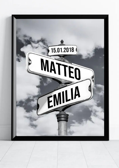 Persoonlijke Familieposter met Naam & Datum – Keuze uit 4 Achtergronden