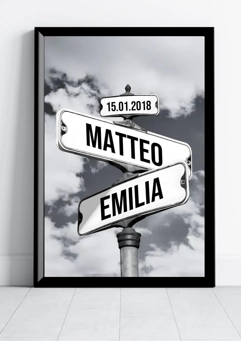 Persoonlijke Familieposter met Naam & Datum – Keuze uit 4 Achtergronden