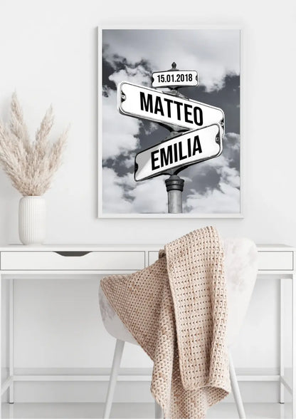 Persoonlijke Familieposter met Naam & Datum – Keuze uit 4 Achtergronden