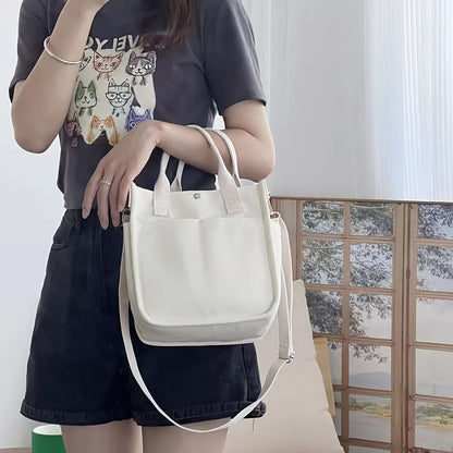 UrbanEase Canvas Slingbag – Witte Schoudertas met Magneetsluiting en Verstelbare Riem