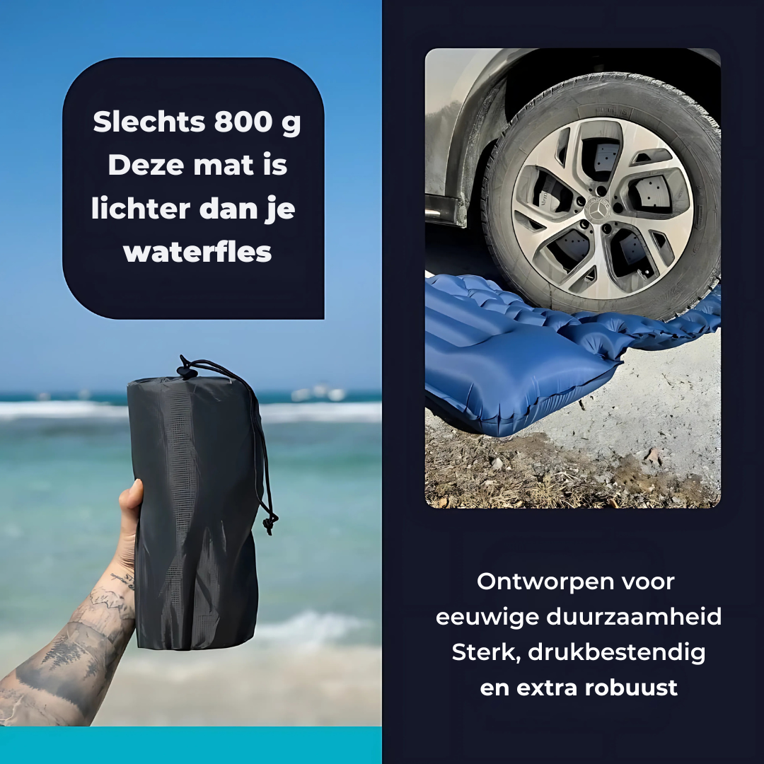 AirLite Zelfopblazend Slaapmatje – Lichtgewicht, Compact & 10 cm Dik Comfort