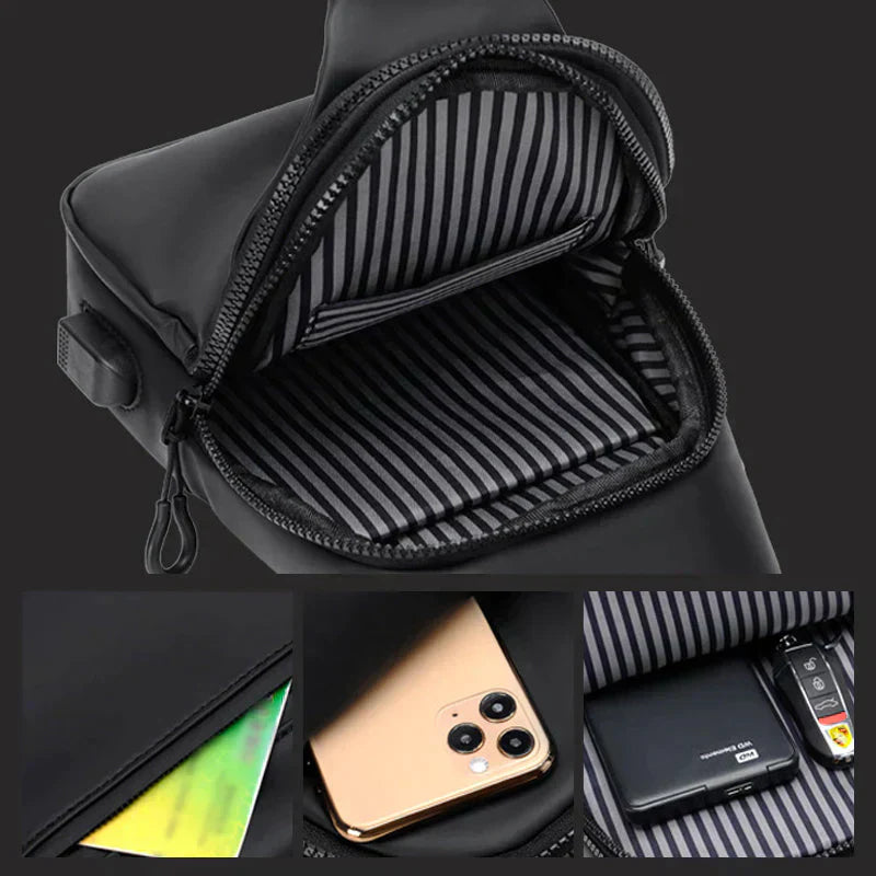 UrbanShield Waterdichte Crossbody Tas met Anti-Diefstal Design