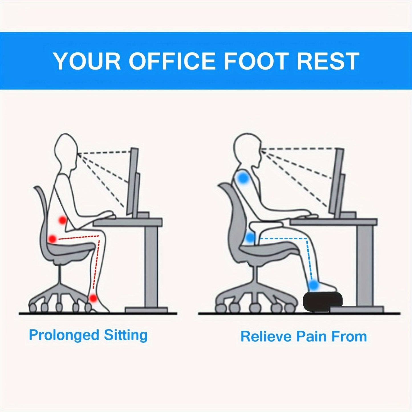 Ergonomische Voetsteun met Geheugenschuim – Verstelbaar & Antislip