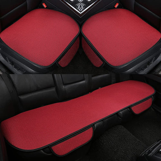 BreezeComfort Autohoes Set – Ademend IJszijde Autostoelkussen met Massage-effect