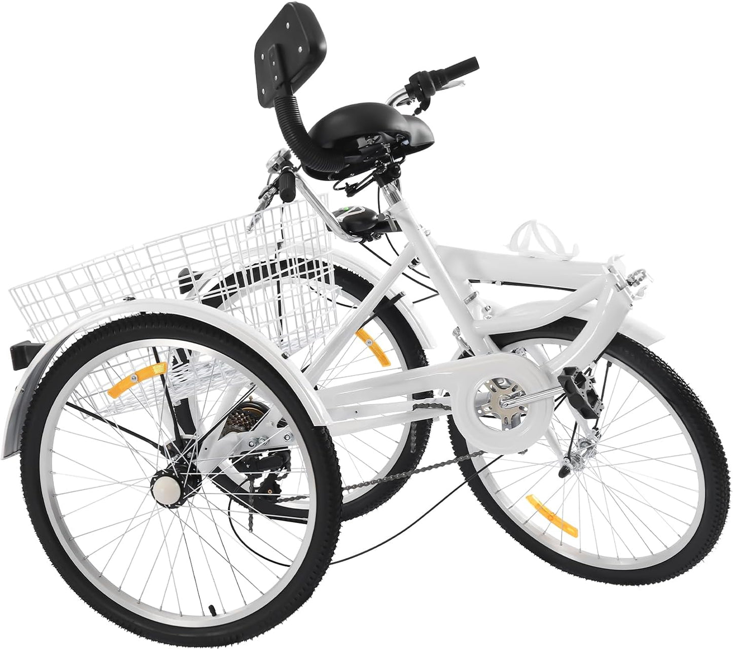 Volwassen Driewieler – 24 Inch | 3 Wielen Fiets met Versnellingen & Grote Mand | Verstelbaar & Comfortabel | Tot 120 kg Draagvermogen