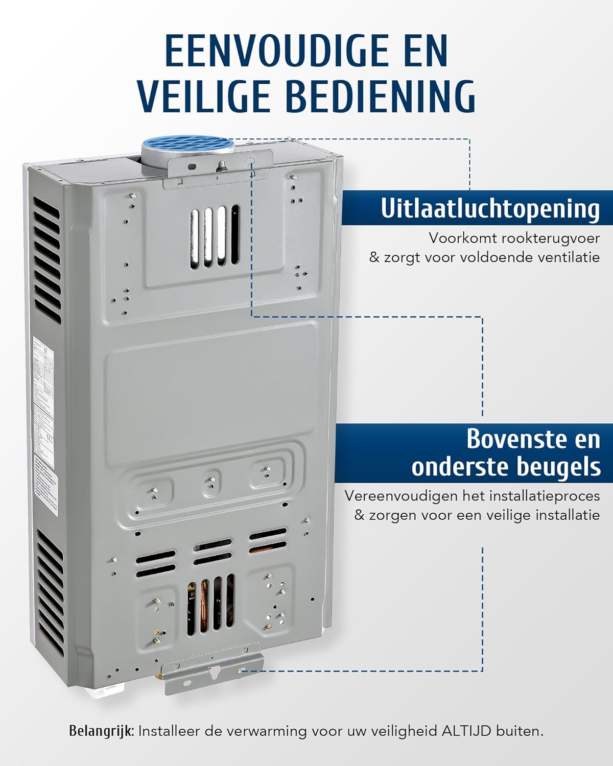 VoordeelPaleis LPG Geiser 8 tot 18L – Tankloze Gasboiler met LED Display | Instant Warm Water | CE-gekeurde Doorstroom Verwarmer voor Propaan & Butaan