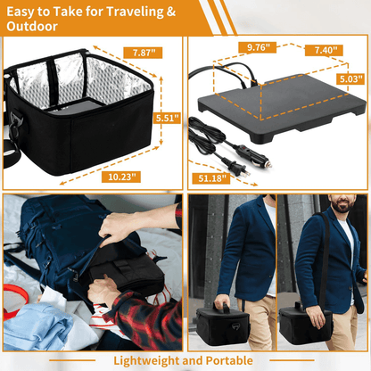 HeatGo Pro – Elektrische Draagbare Voedselwarmer Lunchbox met 3-in-1 Aansluiting