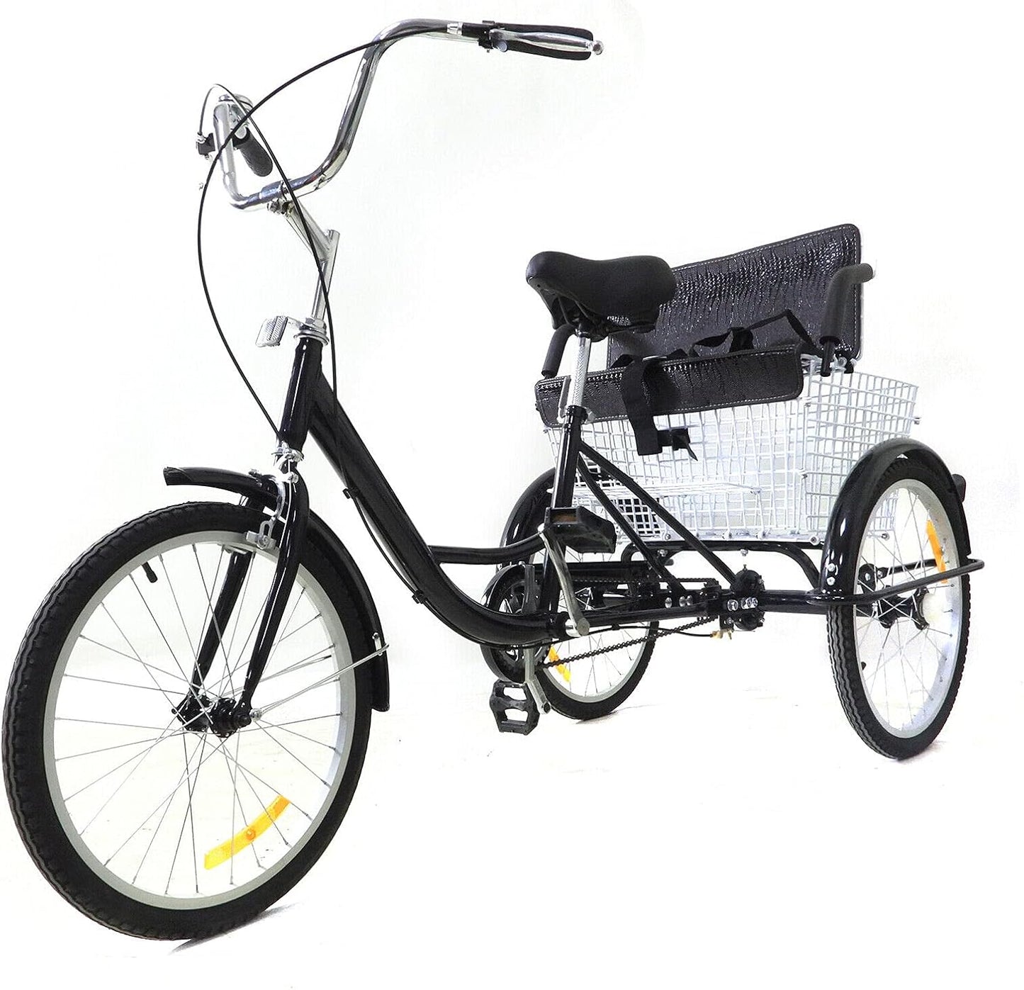 Comfortabele Driewieler voor Volwassenen – 20 Inch | Met Kinderzitje & Ruime Mand | Ideaal voor Senioren